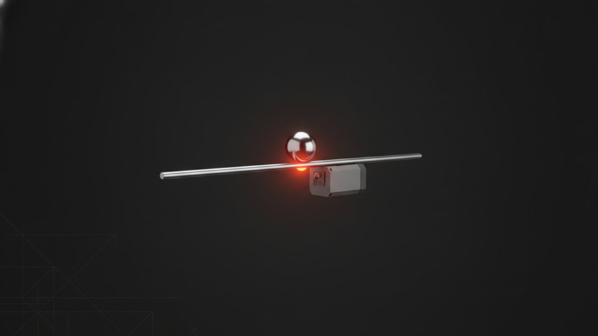 Ball balancer PID kit holding a steel ball on a tilting beam