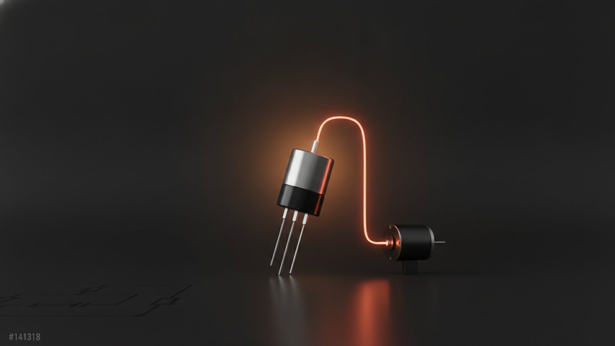 NPN transistor switching a load on a breadboard